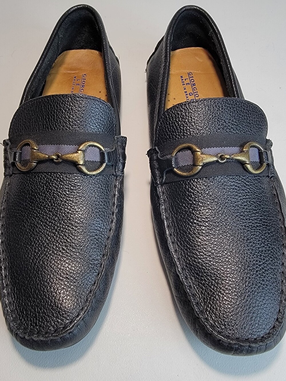 Giorgio Brutini Men's Brasilla Horse Bit Leather Loafers Drivers Black Color 10M